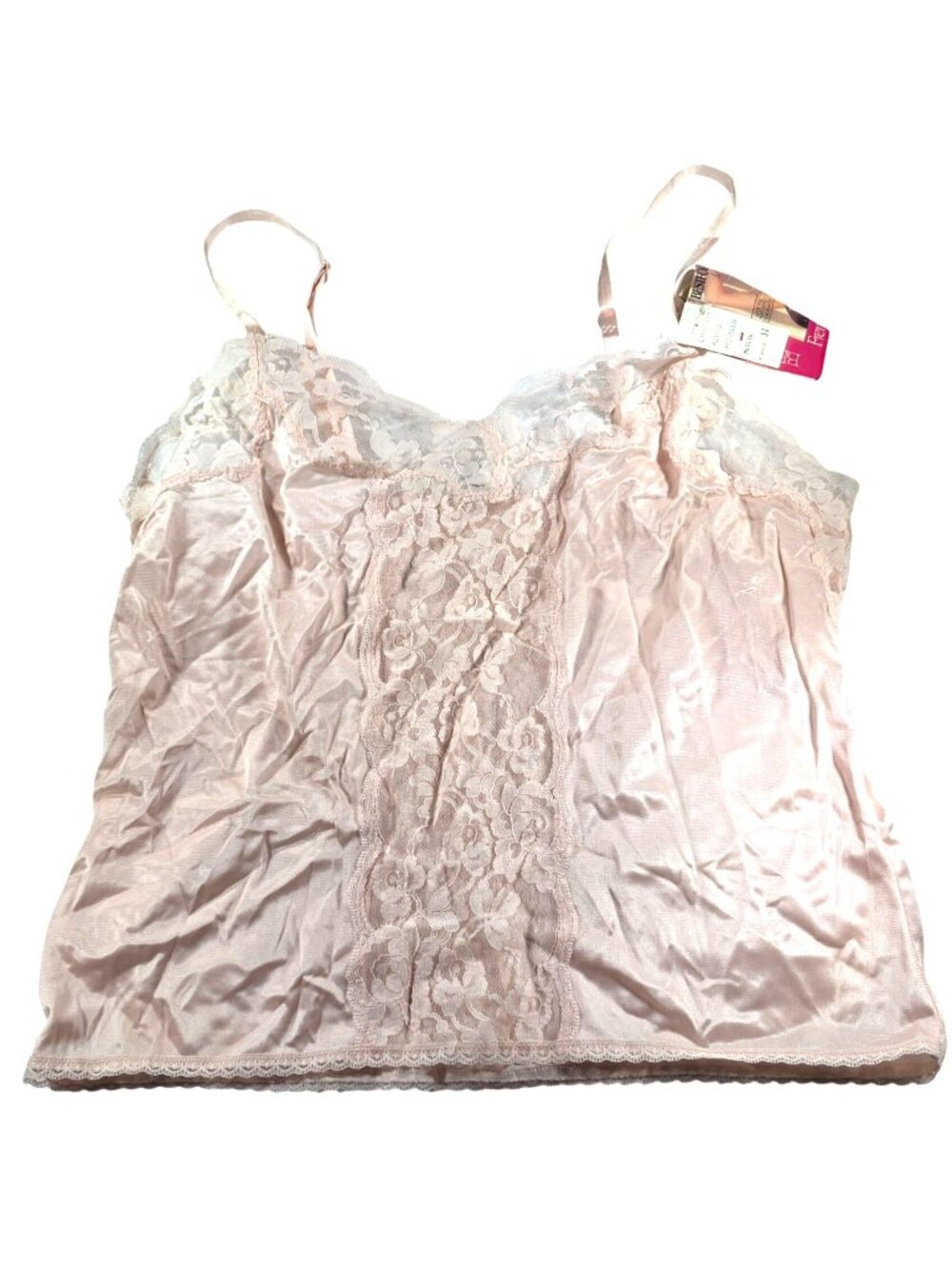Bestform French Dressing Pink Rose Lace Camisole Size 36 Dupont Antron III Nylon